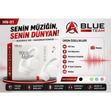 Blue Team HN01 Beyaz Kafa Üstü Bluetooth Kulaklık