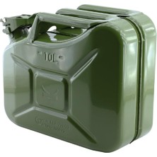 BADEM10 Metal Benzin Bidonu 10 Litre Akaryakıt Mazot Taşıma Doldurma Depolama Bidonu + Aktarma Bo