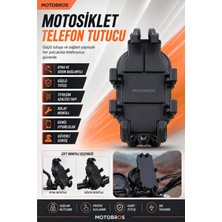 Motobros T-1 Ahtapot Premium Motosiklet Telefon Tutucu Motor Telefon Tutucu Ayna ve Gidon Bağlantılı