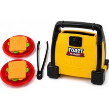 Güçlü Plastik Oyuncak Ekmek Kızartma Makinesi Seti – Toaster Oyun Seti | 6 Parça Mutfak Oyuncağı