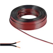 2X0.75MM² Kordon Yassı Bitişik Ses Sistemi Hoparlör Kablosu (25 Metre)