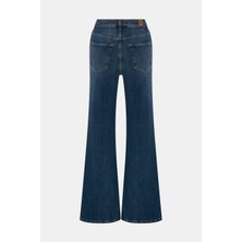 Denim Trip Flare Wide Leg Fit Koyu Indigo Kadın Jean Pantolon