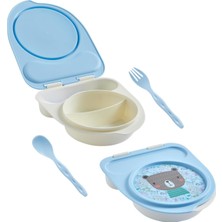 Flybee Gezgin Çocuk Taşınabilir Beslenme Kabı, Bebek Mama Kabı, Çatal &amp; Kaşık Seti - Til