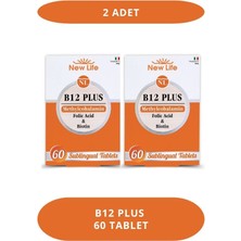New Life B12 Plus 60 Dilaltı Tablet - Metilkobalamin - Biotin - Folik Asit (2 Adet)