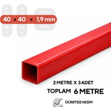 MM DEMİR MARKET mm Demir Market 40X40X1,9 mm Boyalı Kutu Profil 6 Metre (3 Adet x 2 Metre) | Kaynaklanabilir Çelik Profil | Kare Metal Profil
