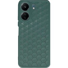 Fantastik Store Newface Xiaomi Redmi 13C Kılıf Petek Silikon Kapak - Koyu Yeşil
