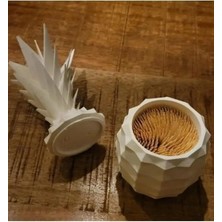 1 Adet Kapaklı Ananas Şekilli Kürdanlık, Kürdan Kutusu, Kurdanlık Saklama Kabı, Organizer, As