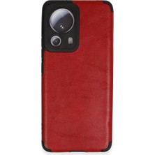 Fantastik Store Newface Xiaomi Mi 13 Lite Kılıf Loop Deri Silikon - Kırmızı