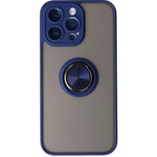 Fantastik Store Newface Apple iPhone 14 Pro Kılıf Montreal Yüzüklü Silikon Kapak - Lacivert