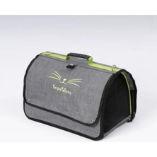 Brave Paws Perdeli Flybag Model Plastik Yırtılmaz Fileli Kedi ve Köpek Taşıma Havayolu Çantas�