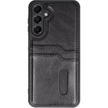 Fantastik Store Newface Samsung Galaxy A56 Kılıf Sara Kartvizitli Deri Kılıf - Siyah