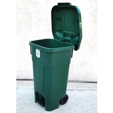 Tekerlekli Büyük Boy Pedallı 80 Litre Çöp Kovası Kapaklı Çöp Konteyneri