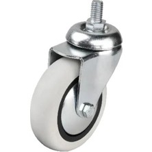 Mudanis 352 - 75X25 mm Pvc Makaralı Vidalı Teker 4 Adet