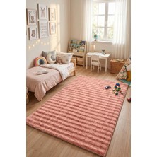 Halı Special Bulut Bubble Pembe Yüksek Havlı Peluş Halı-Ultra Yumuşak Lüks Doku-Kaymaz Taban- Konfor-Yıkanabilir