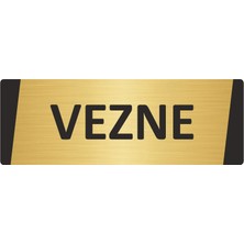 Özarslan Dizayn Vezne Metal Uyarı Levhası 10X20 cm Altın Renk