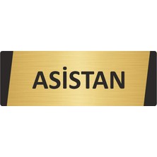 Özarslan Dizayn Asistan Metal Uyarı Levhası 10X20 cm Altın Renk