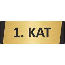 Özarslan Dizayn 1. Kat Metal Uyarı Levhası 7X20 cm Altın Renk