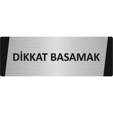 Özarslan Dizayn Dikkat Basamak Metal Uyarı Levhası 10X20 cm Gümüş Renk