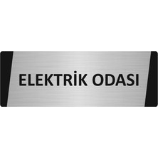 Özarslan Dizayn Elektrik Odası Metal Uyarı Levhası 5X20 cm Gümüş Renk