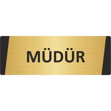 Özarslan Dizayn Müdür Metal Uyarı Levhası 7X20 cm Altın Renk