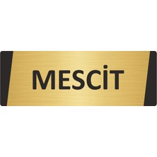 Özarslan Dizayn Mescit Metal Uyarı Levhası 7X20 cm Altın Renk