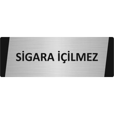 Özarslan Dizayn Sigara Içilmez Metal Uyarı Levhası 7X20 cm Gümüş Renk