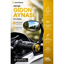 Motobros MOTOSİKLET AYNA MOTOSİKLET GİDON AYNASI MOTOR AYNA YAN AYNA TAKIMI GENİŞ GÖRÜŞ AÇILI GOLD