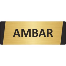 Özarslan Dizayn Ambar Metal Uyarı Levhası 7X20 cm Altın Renk