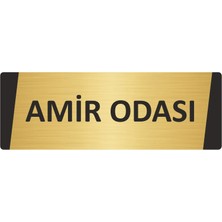 Özarslan Dizayn Amir Odası Metal Uyarı Levhası 5X20 cm Altın Renk