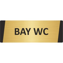 Özarslan Dizayn Bay Wc Metal Uyarı Levhası 10X20 cm Altın Renk
