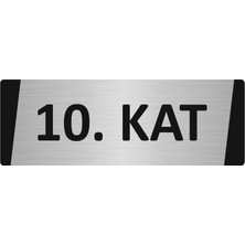 Özarslan Dizayn 10. Kat Metal Uyarı Levhası 10X20 cm Gümüş Renk