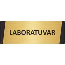 Özarslan Dizayn Laboratuvar Metal Uyarı Levhası 7X20 cm Altın Renk