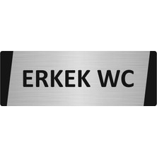 Özarslan Dizayn Erkek Wc Metal Uyarı Levhası 10X20 cm Gümüş Renk