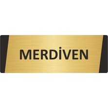 Özarslan Dizayn Merdiven Metal Uyarı Levhası 5X20 cm Altın Renk