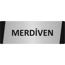 Özarslan Dizayn Merdiven Metal Uyarı Levhası 7X20 cm Gümüş Renk
