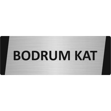 Özarslan Dizayn Bodrum Kat Metal Uyarı Levhası 10X20 cm Gümüş Renk