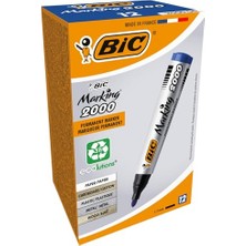 MarkEntegra Bıc Intensity Marker 2000 Yuvarlak Uçlu Permanent Markör, Mavi, 12'li Kutu, 1.7 mm Sağlam Uç, Hızlı Kuruyan Mürekkep