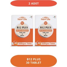 New Life B12 Plus Dilaltı 30 Tablet Metillkobalamin - Folik Asit - Biotin (2 Adet)