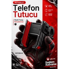 Motobros Motosiklet Telefon Tutucu Motor Telefon Tutucu M-59 Titreşimsiz 360 Derece Dönebilen Gidon Ve Ayna Bağlantılı