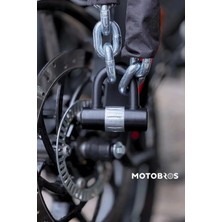 Motobros G-80 Işlenmiş 10mm Motosiklet- Bisiklet Güçlendirilmiş Çelik Zincir Ve Pvc Kilit 2 Metre