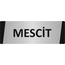 Özarslan Dizayn Mescit Metal Uyarı Levhası 7X20 cm Gümüş Renk