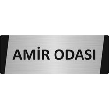 Özarslan Dizayn Amir Odası Metal Uyarı Levhası 7X20 cm Gümüş Renk