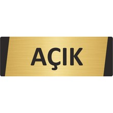 Özarslan Dizayn Açık Metal Uyarı Levhası 7X20 cm Altın Renk