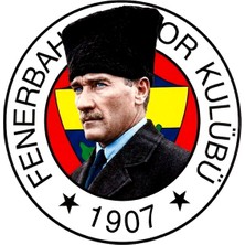 Piolent Fenerbahçe Atatürk Arma Büyük Sticker 40X50CM Orijinal Lisanslı Ürün