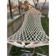 Hawai İP Örgülü Çift Örgü Beyaz Hamak Beyaz Yumuşak Malzeme ile Bahçe ve Balkon İçin