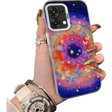HONTINGA Oppo A6 Pro 5g ile Uyumlu Kılıf Silikon Kenar Sert Arka Kamera Koruyucu Basitlik Anti Düşme Kamera Korumalı Yıldız Desen Couple Telefon Kılıfı Kadın ve Erkek Için Uygundur K1-1525