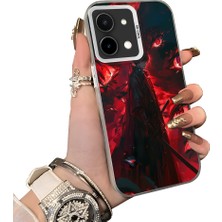 HONTINGA Vivo Y28 ile Uyumlu Kılıf Silikon Kenar Sert Arka Kamera Koruyucu Basitlik Anti Düşme Kamera Korumalı Anime Desen Couple Telefon Kılıfı Kadın ve Erkek Için Uygundur K1-1531