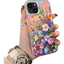 HONTINGA iPhone 13 Mini ile Uyumlu Kılıf Silikon Kenar Sert Arka Kamera Koruyucu Basitlik Anti Düşme Kamera Korumalı Çiçekli Desen Couple Telefon Kılıfı Kadın ve Erkek Için Uygundur K1-1599