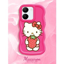 HONTINGA Vivo Y27S Uyumlu Kılıf Düşüme Önleyici Basitlik Anti Düşme Kamera Koruyucu Basit Kırmızı Yumuşak Silikon Couple Telefon Kılıfı Kitty Desen K9-0305