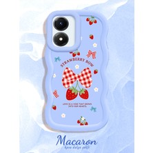 HONTINGA Vivo Y02S Uyumlu Kılıf Düşüme Önleyici Basitlik Anti Düşme Kamera Koruyucu Basit Mavi Yumuşak Silikon Couple Telefon Kılıfı Fiyonk Desen K9-0277